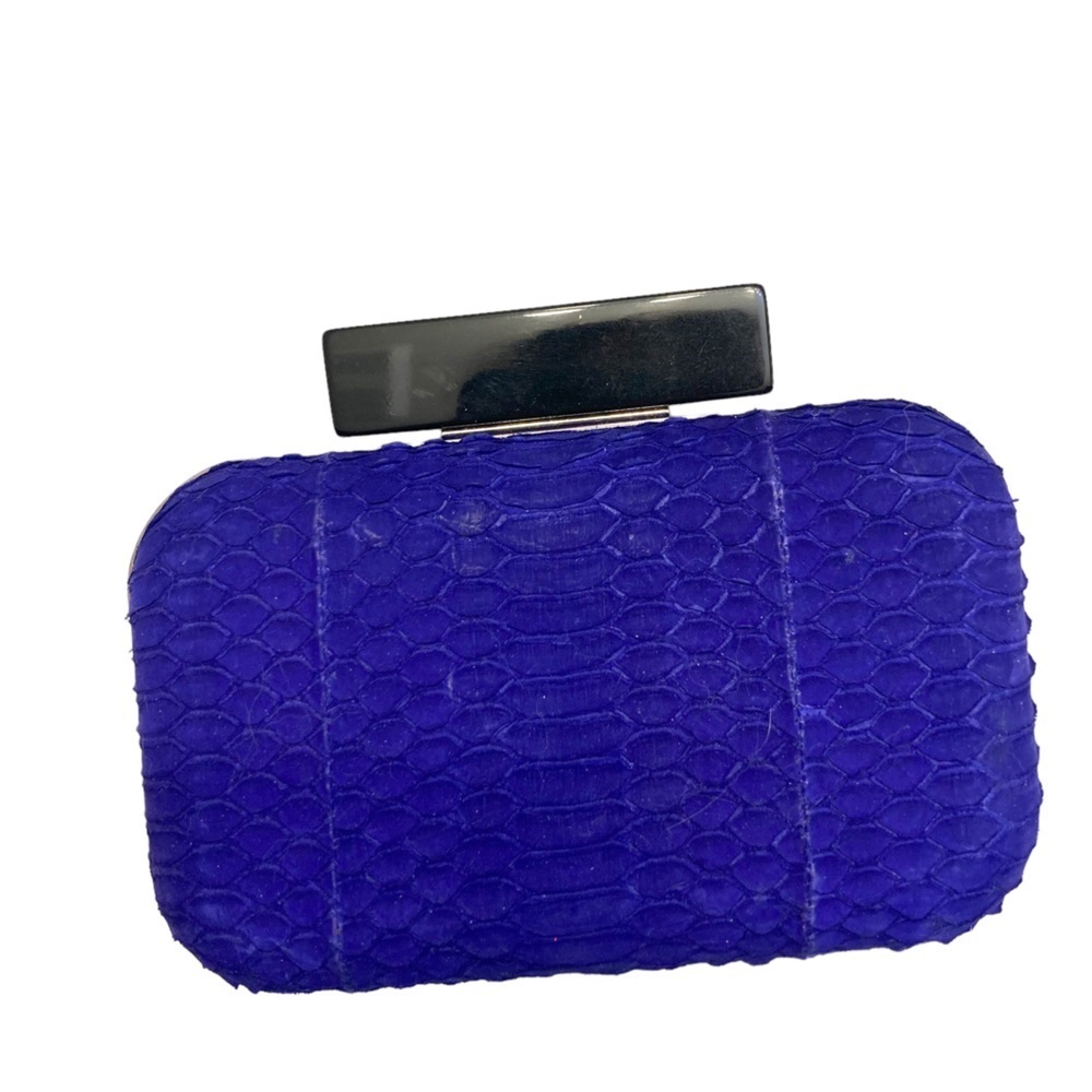 Elizabeth Weinstock Purple Python Leather Clutch … - image 2
